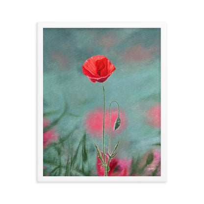 Poppy (August) - Birth Flower Framed Print