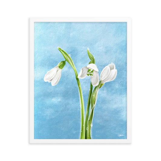 Snowdrop (January) - Birth Flower Framed Print