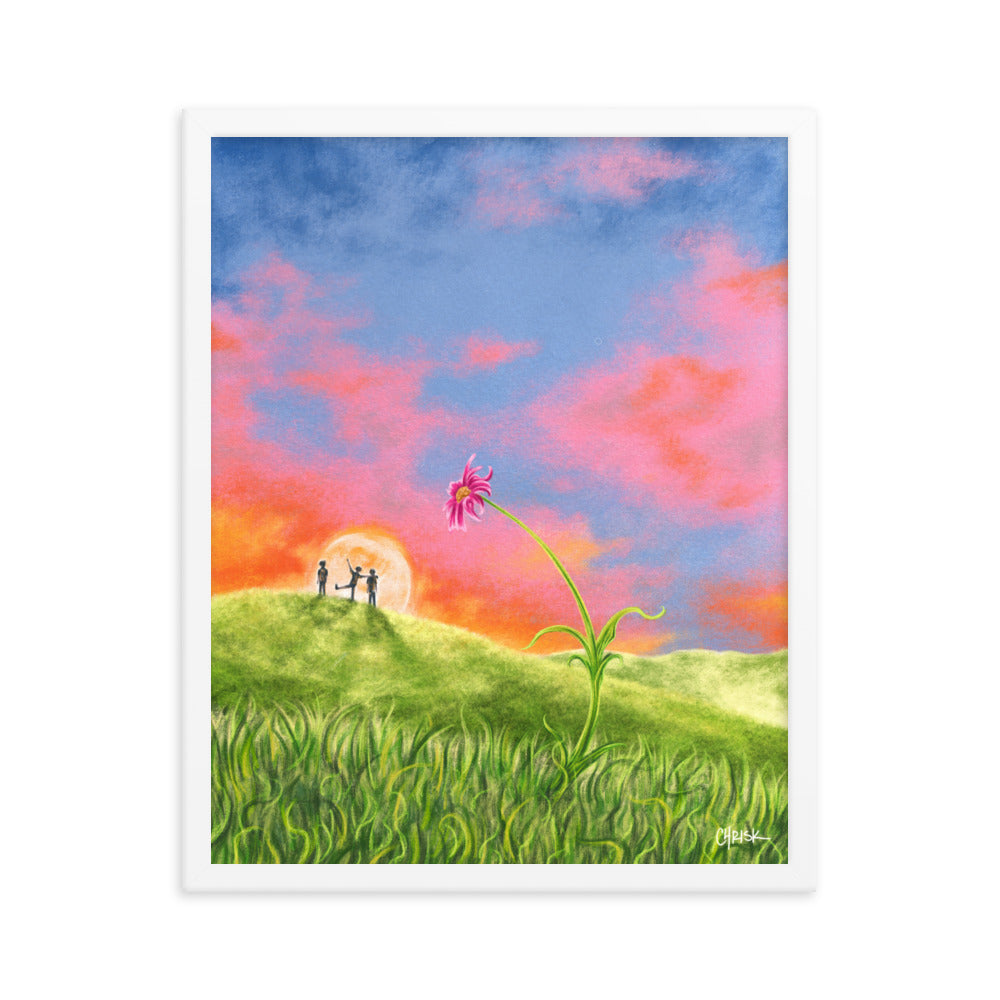 sunsets with friends - Framed poster