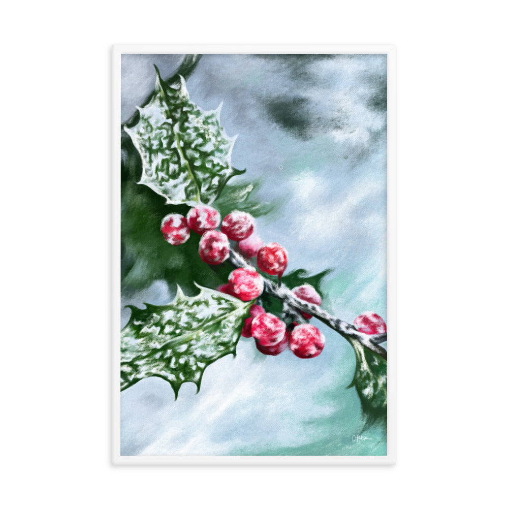 Holly (December) - Birth Flower Framed Print