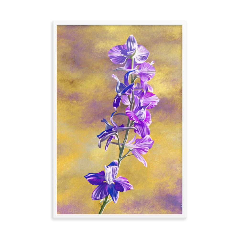 Larkspur (July) - Birth Flower Framed Print