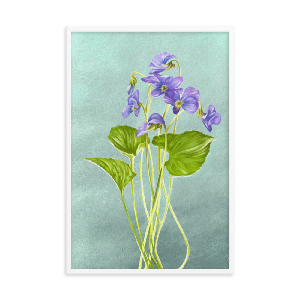 Violet (February) - Birth Flower Framed Print