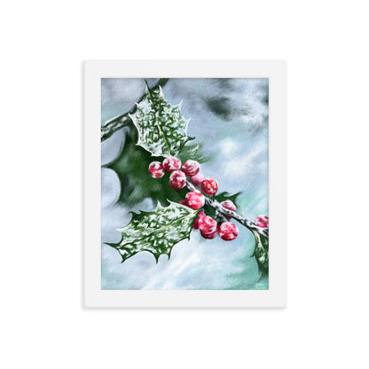 Holly (December) - Birth Flower Framed Print