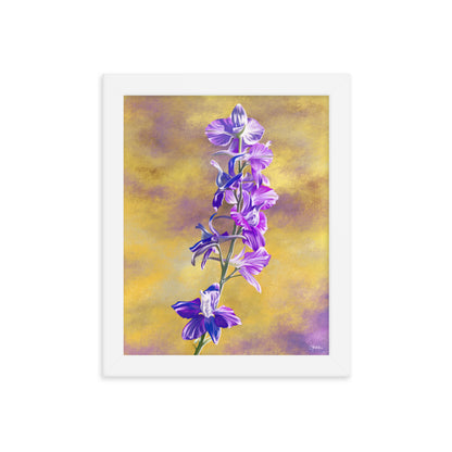 Larkspur (July) - Birth Flower Framed Print