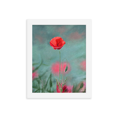 Poppy (August) - Birth Flower Framed Print