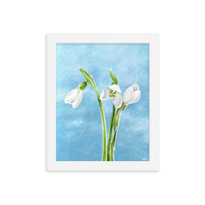 Snowdrop (January) - Birth Flower Framed Print