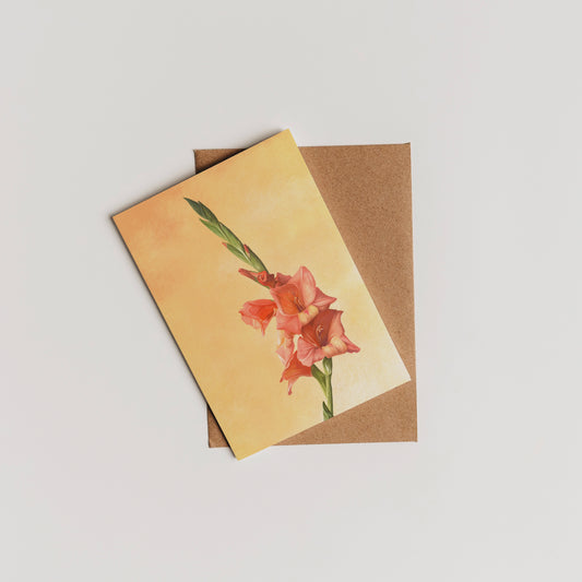 Gladiolus (August) - Birth Flower Card 5x7