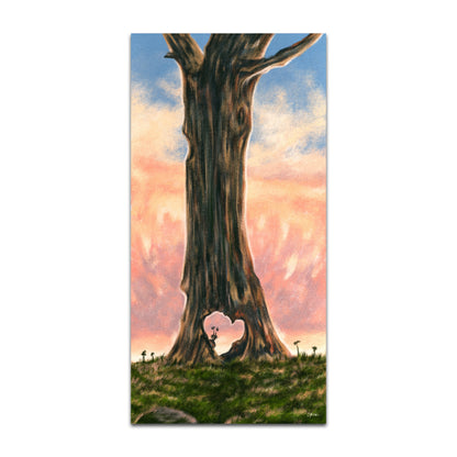 Heart Tree limited edition art print, 12x24 inches featuring heart-shaped tree on textured art paper by chriskcreates