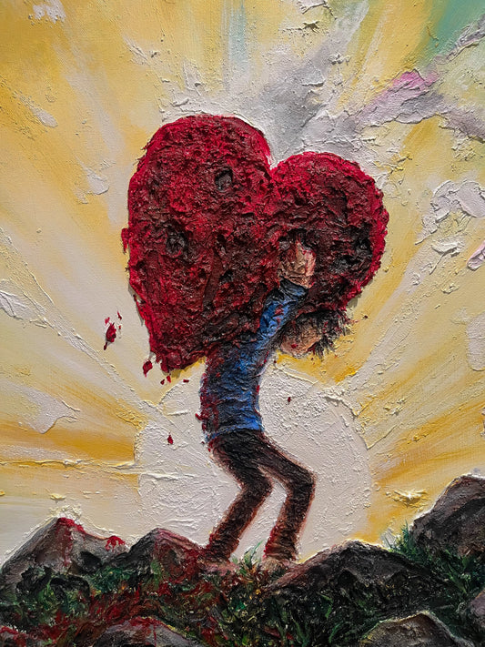 my heavy heart - Original Painting (24x48)