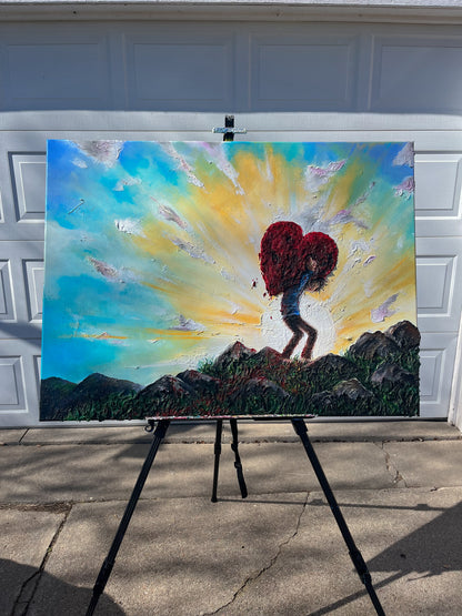 my heavy heart - Original Painting (24x48)