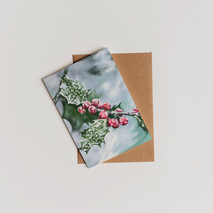 Holly (December) - Birth Flower Card 5x7