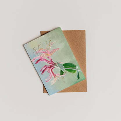 Honeysuckle (June) - Birth Flower Card 5x7