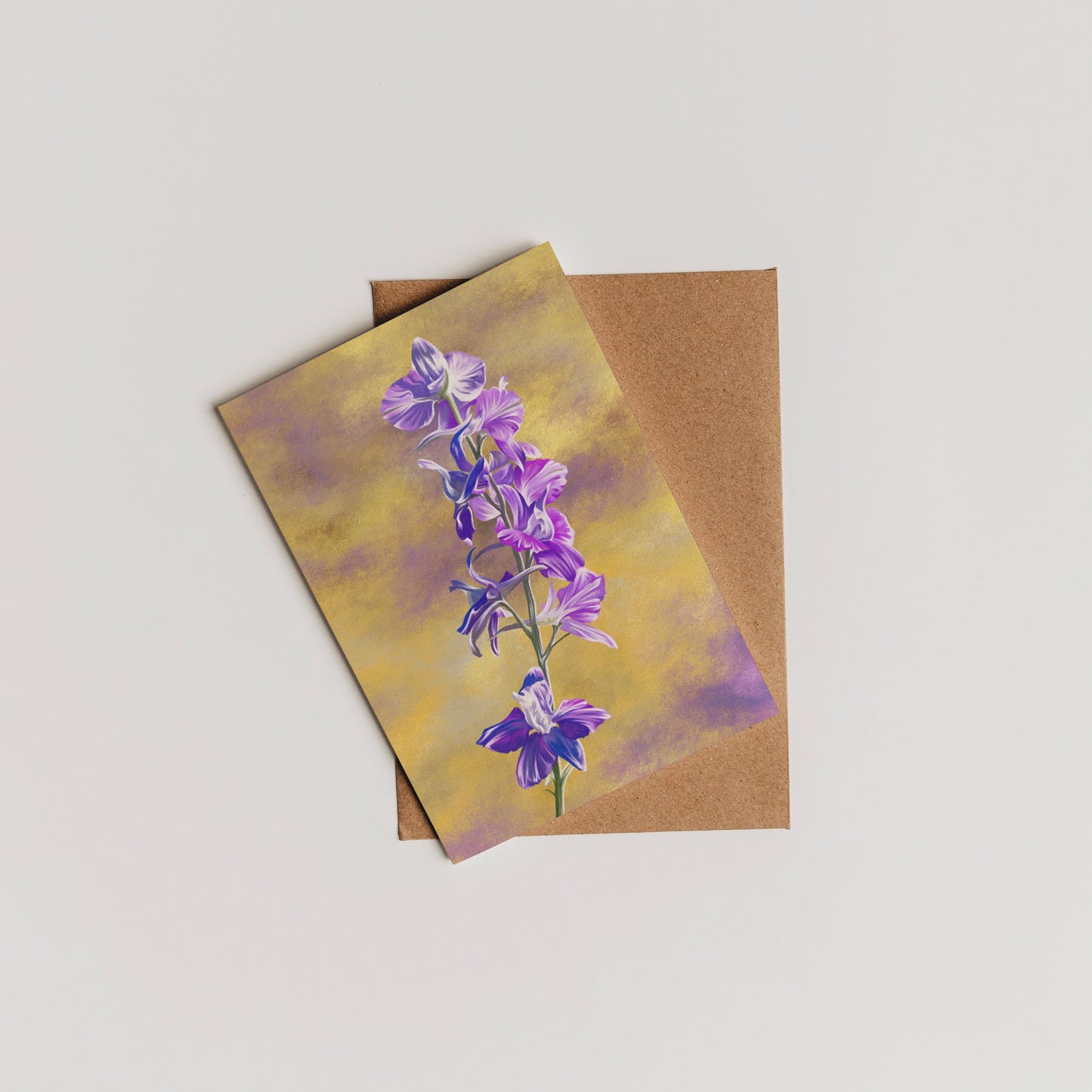 Larkspur (July) - Birth Flower Card 5x7