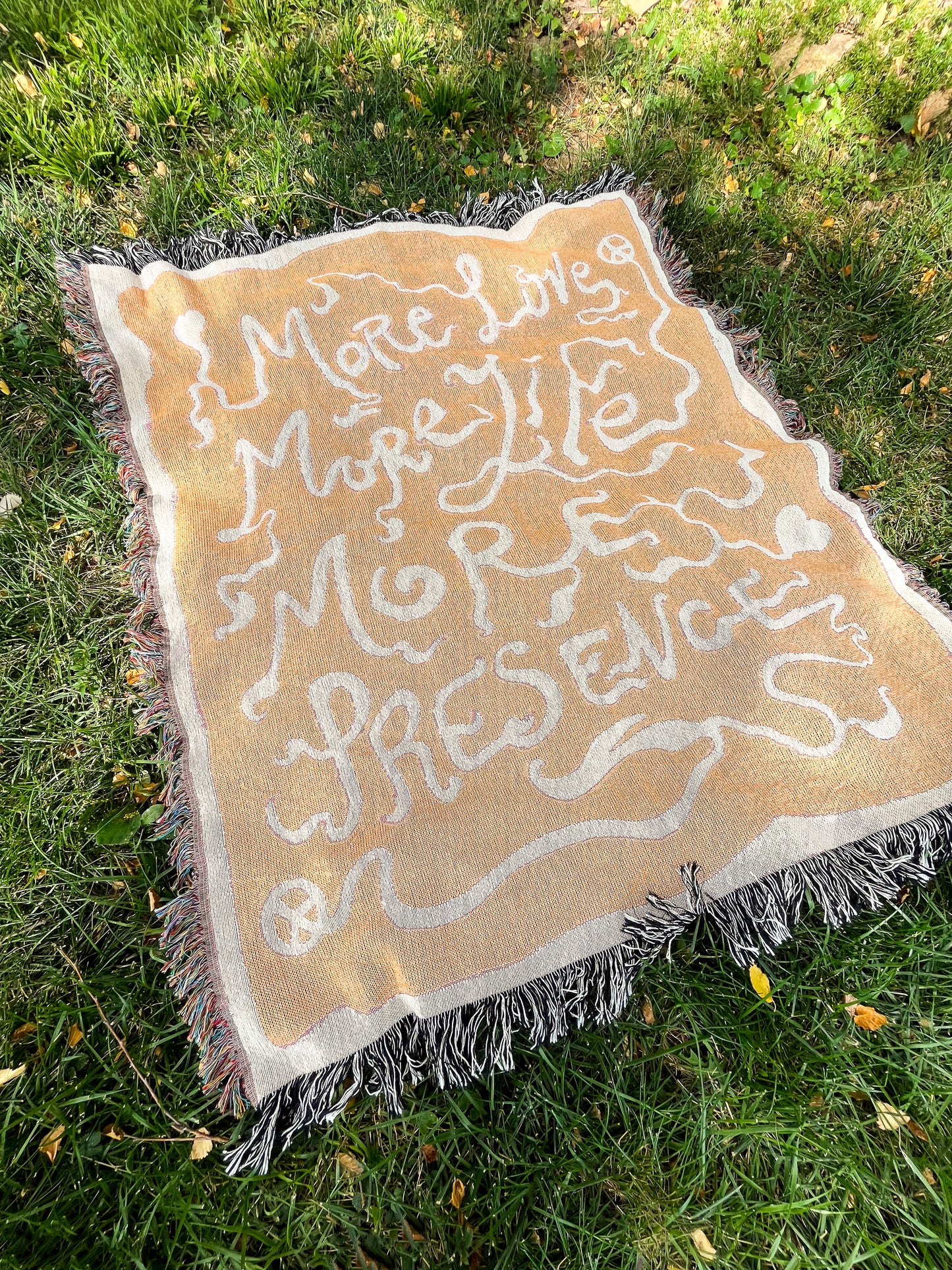 love, life, presence - Woven Blanket