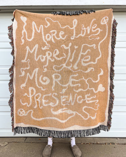 love, life, presence - Woven Blanket