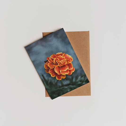 Marigold (October) - Birth Flower Card 5x7