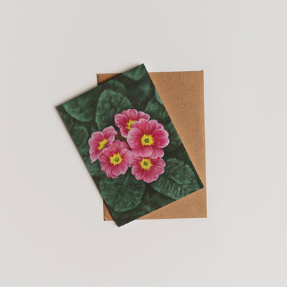 Primrose (February) - Birth Flower Card 5x7