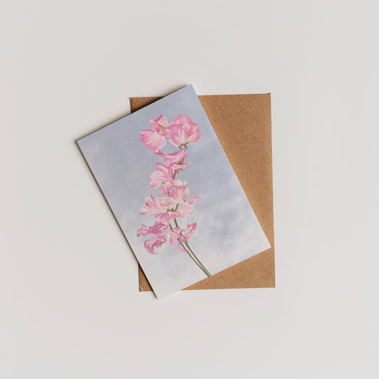 Sweet Pea (April) - Birth Flower Card 5x7