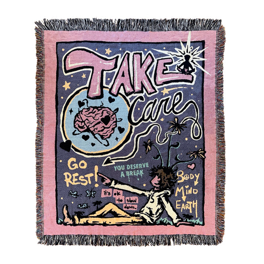 take care - Woven Blanket