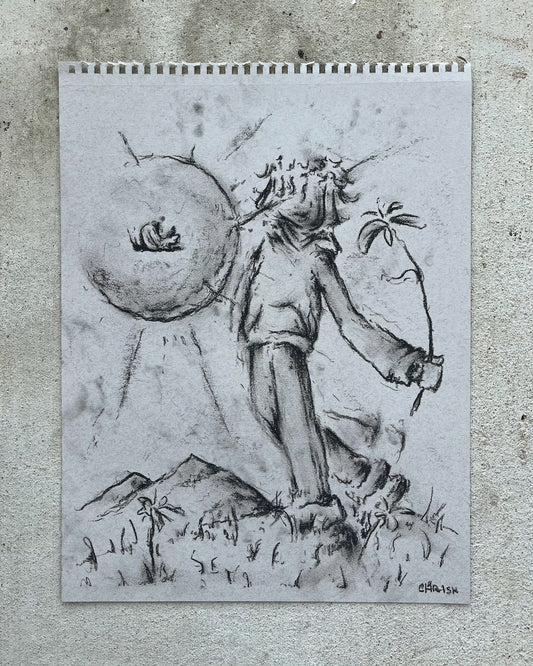 Earth Day Charcoal 11 "adventure is all we know"