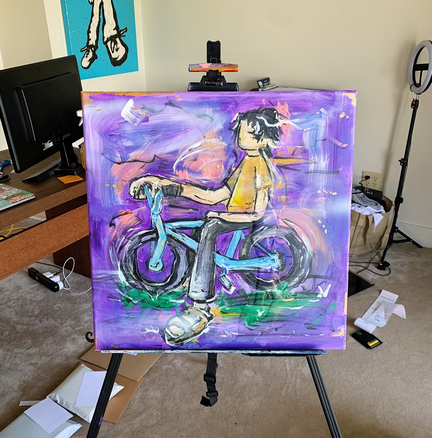 biking - Original Painting (20x20)