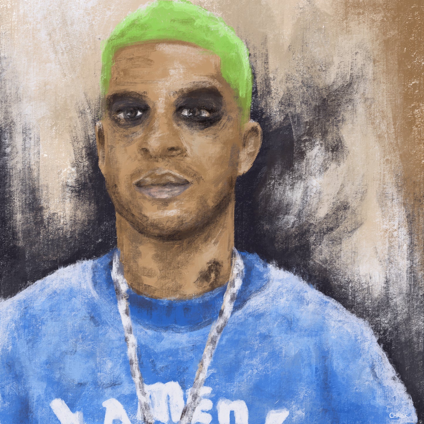 green hair cudi - Limited Edition Print