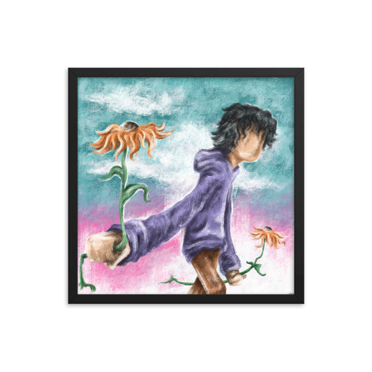 life is better with flowers - Framed Poster