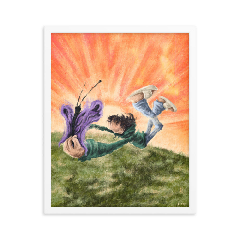 chasing butterflies - Framed poster