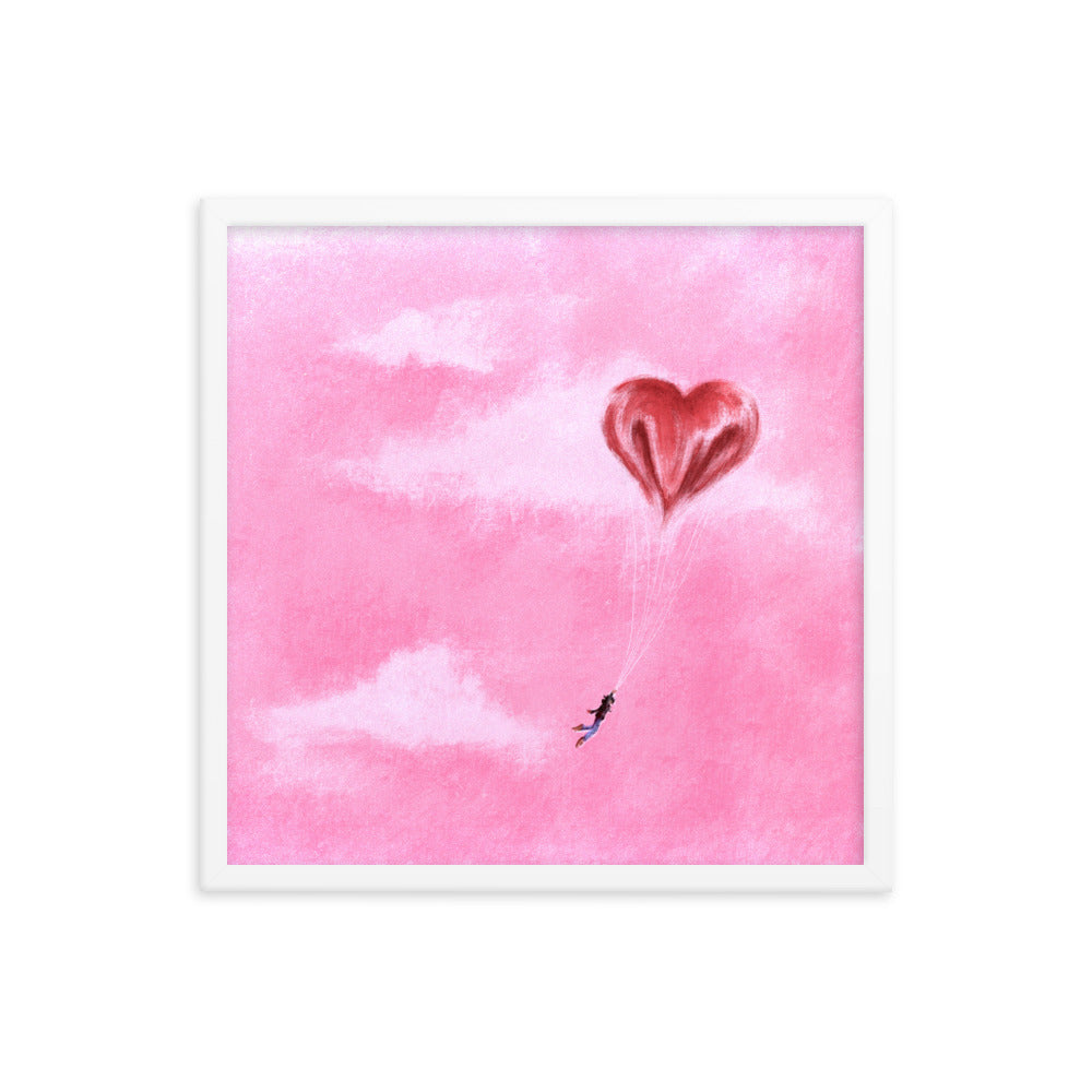 heart air balloon - Framed Poster